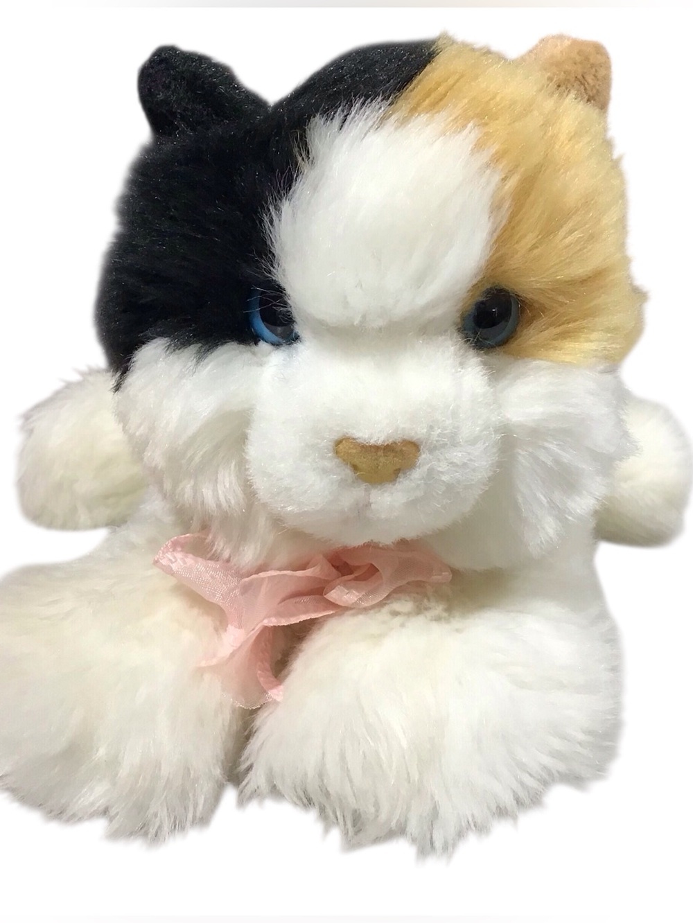 Aurora Calico Cat Kitten Stuffed Animal Plush White Black Brown Tan